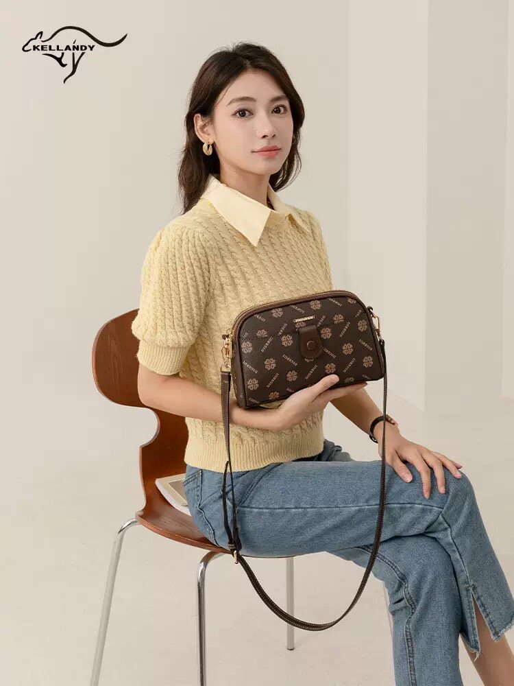 袋鼠2026新款包包女单肩斜挎中年妈妈包简约百搭挂包送母亲礼物盒