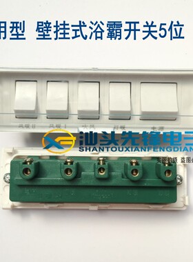 适用 壁挂式浴霸开关 五开开关浴霸开关风暖浴霸5开关【长方形】