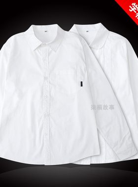 中小学生女童纯白花边长袖校服