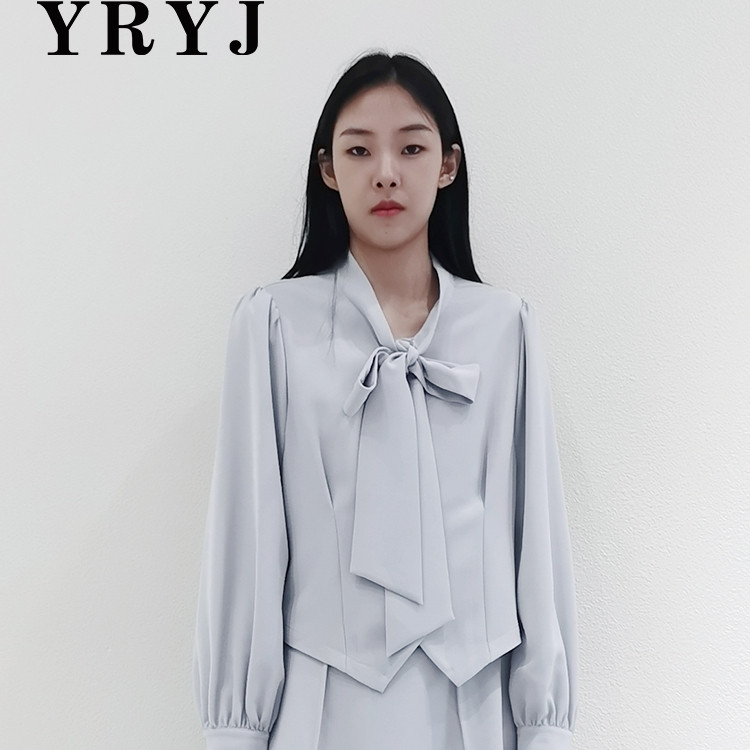 YRYJ商场同款2025春款新通勤时尚显瘦本布领带压褶套裙8543025056
