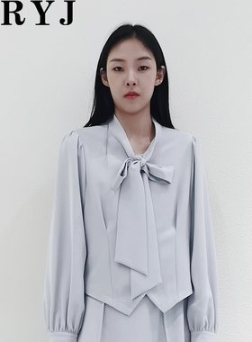 YRYJ商场同款2025春款新通勤时尚显瘦本布领带压褶套裙8543025056