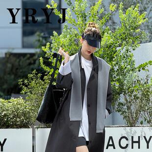 YRYJ商场同款春新通勤百搭松弛感宽松中长款风衣外套女6451033417