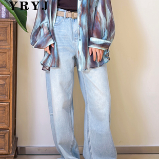 YRYJ女装商场同款2025夏季新款通勤时尚弯刀牛仔裤女7352012879