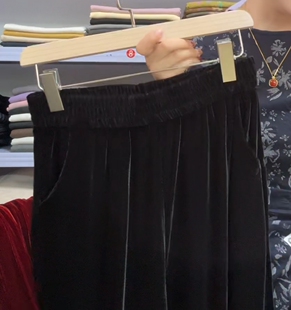 黑色臀围100高品蚕丝天丝绒