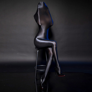 全包连体衣裤 高弹布贴肤超薄纯色包脚连脚开档丝袜睡衣紧身性感