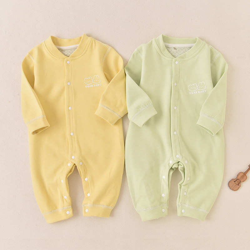 婴儿连体衣春秋冬温变德绒无骨