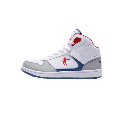 乔丹皮革拼接系带男板鞋高帮