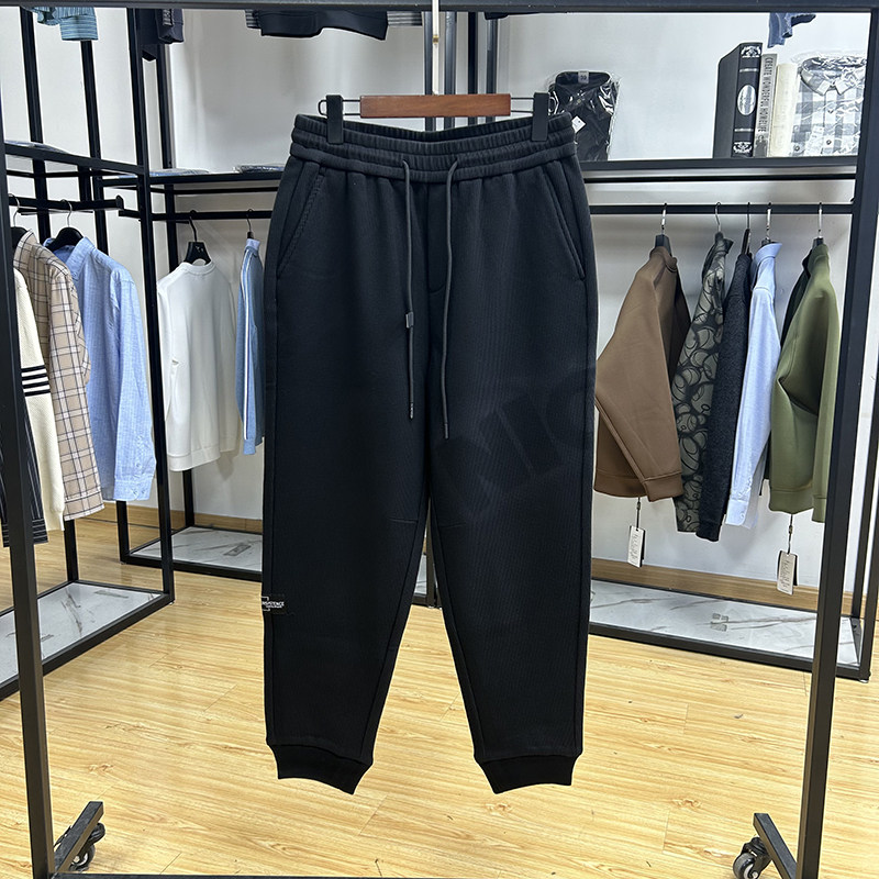 一条过冬加绒微弹松紧腰抽绳卫裤秋冬基础好穿华夫格料保暖休闲裤,男装,休闲裤,淘宝优惠券,粉丝福利购,淘宝优惠卷