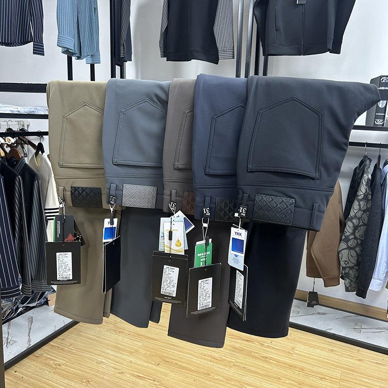 亲肤舒适男士修身休闲裤秋冬季纯色科技料商务通勤直筒长裤
