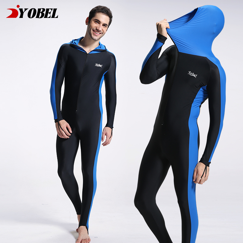 yobel男潜水服连帽防晒速干泳衣