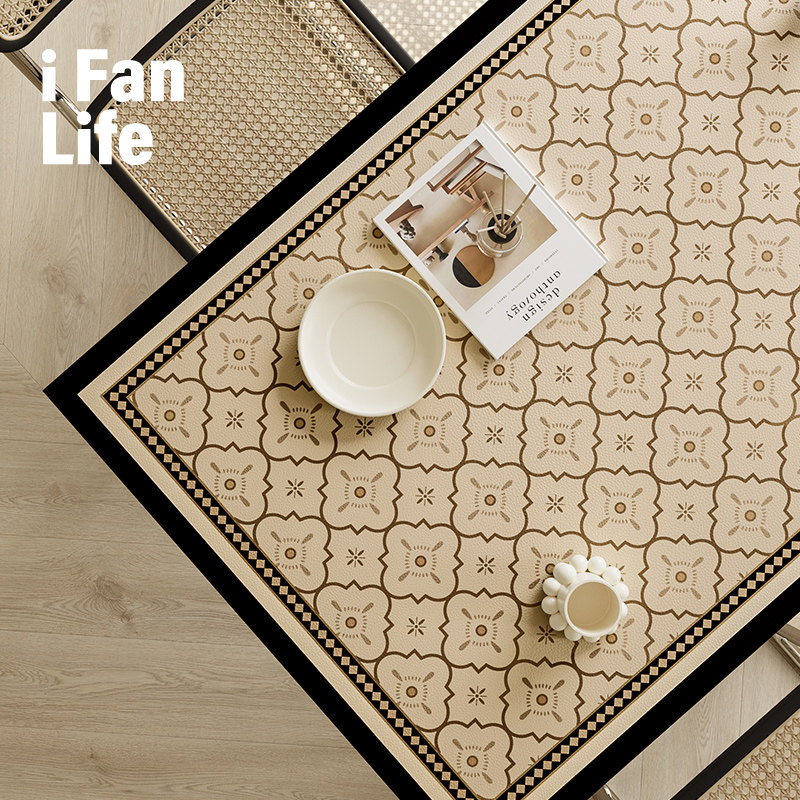 范店皮革餐桌布轻奢高级感复古桌垫茶几书桌防油防水防烫桌面垫子,居家布艺,桌布,淘宝优惠券,粉丝福利购,淘宝优惠卷