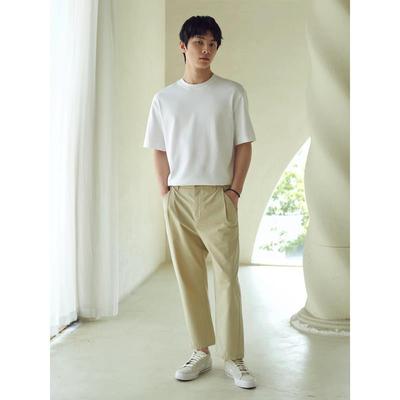 夏季300G重磅纯棉纯色男女休闲百搭透气透汗短袖T恤圆领纯色半袖