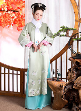 清朝古装格格服装满族旗服女古代宫女娘娘嬷嬷宫廷甄嬛传演出服装