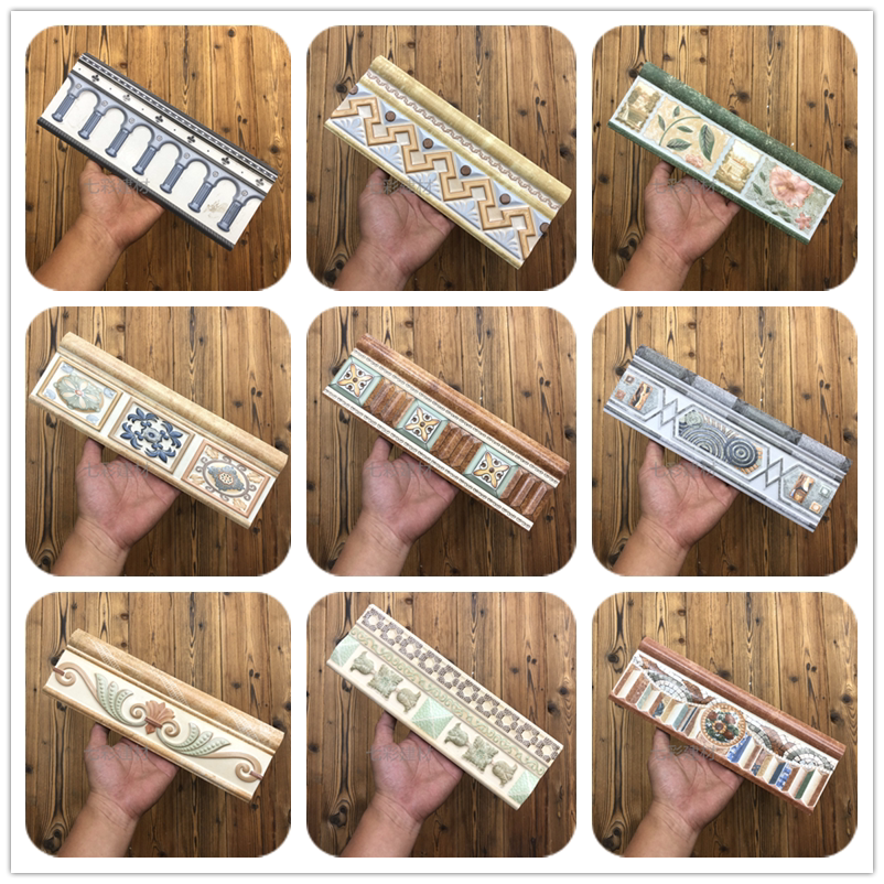 仿古墙砖腰线 美式田园风格厨房卫生间100x300复古腰线仿树脂瓷砖