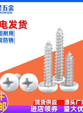 白色烤漆螺丝钉十字盘头圆头沉头自攻门窗家具喷白烤漆M2M3M4M5M6