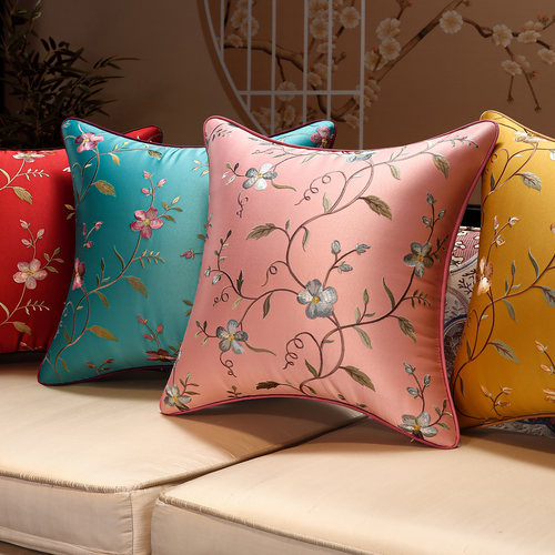 中式刺绣绣花抱枕靠垫