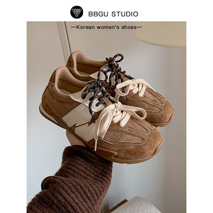 复古轻便板鞋 BB古· 2025年～复古美拉德阿甘鞋 手工真皮鞋 韩国
