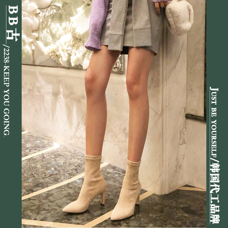 BB Tip Riding boots 2022 Autumn and winter With crude Thin Versatile brevis-ocrea Korean Edition High-heeled shoesin the Women's Shoes, Boots  category - from Buy2taobao.com to provide professional Taobao agent buy service