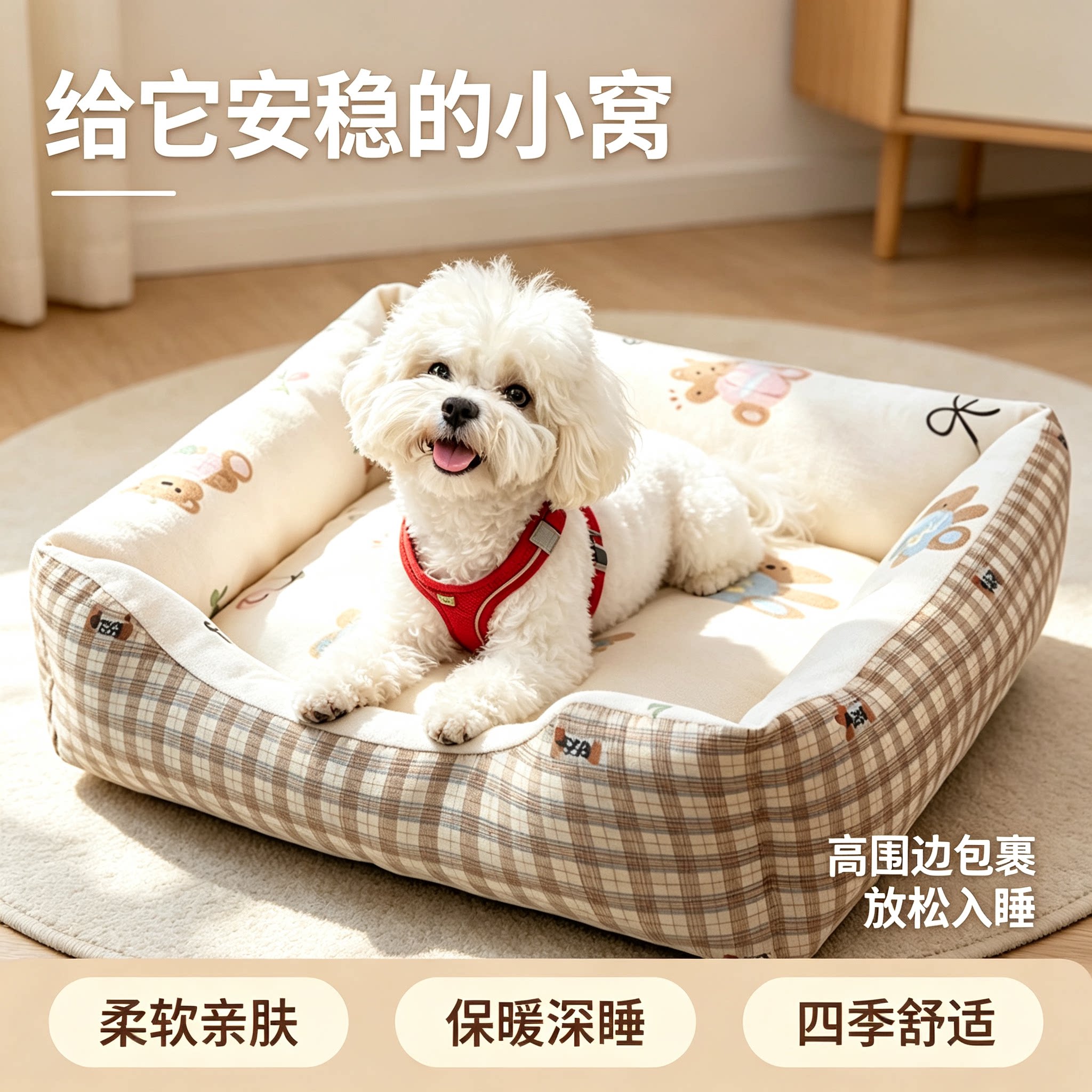 四季大小型犬高围边保暖沙发狗窝