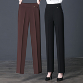 秋冬加绒弹力休闲裤 子春秋直筒高腰中老年女裤 中年妈妈裤 2025新款