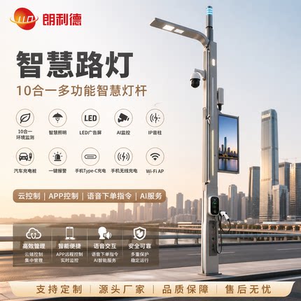 智能路灯智慧灯杆物联网监控立杆环境监测充电桩智慧城市云平台