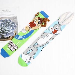 秋冬儿童袜子长筒可包秋裤过膝袜男女宝宝长袜卡通兔长袜外贸袜