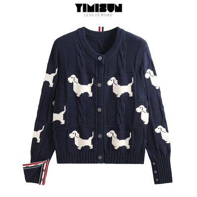 狗狗提花麻花圆领短款外套