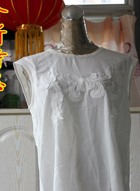 打折清仓特价二手婚纱礼服白无袖休闲T恤包邮韩版显瘦夏上衣内搭
