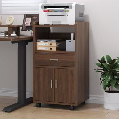 可移动实木打印机置物柜