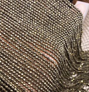 天然黄铜矿金色太赫兹切角半成品散珠串珠隔珠手链脚链锁骨链流苏