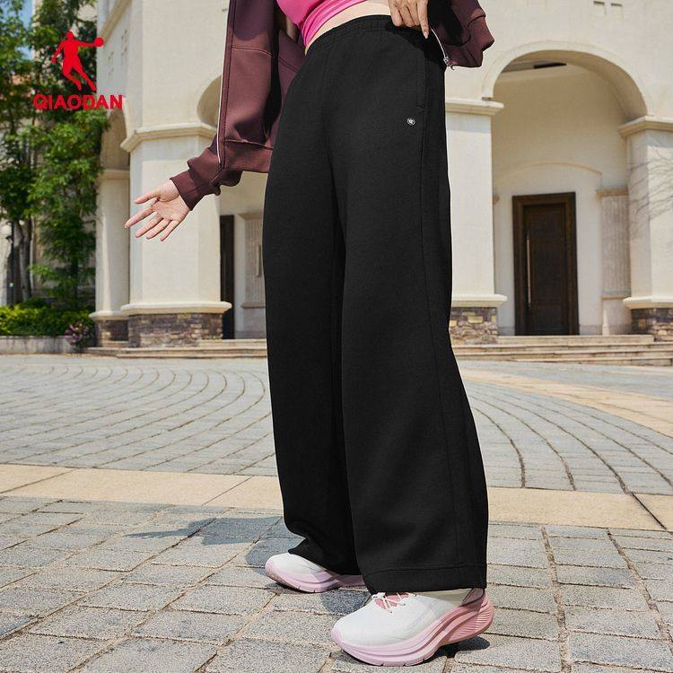 乔丹针织长裤直筒裤女2026春季款宽松舒适百搭休闲运动裤显瘦增高