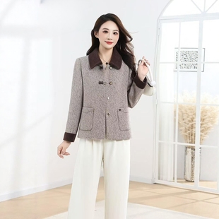 修身 素2025秋冬新款 小个子毛呢外套减龄 A952小香风国风元 雨格YG