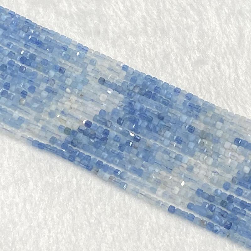 天然海蓝宝刻面串珠水晶diy配件
