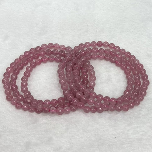 天然紫马粉三圈手串时尚小清新