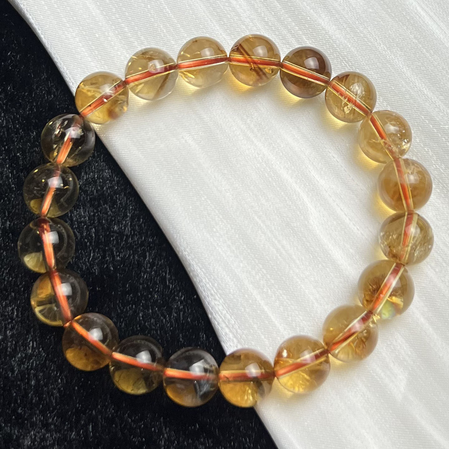 一物一图天然黄塔晶手链女款时尚小清新简约黄水晶手串饰品百搭