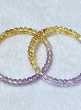 天然紫黄晶直切盘珠手串时尚百搭