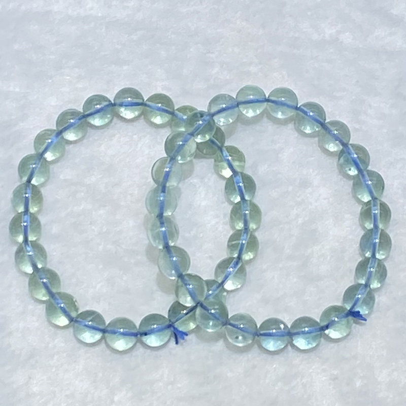 天然蓝萤石手链女款单圈时尚小清新简约水晶手串饰品礼物百搭串珠