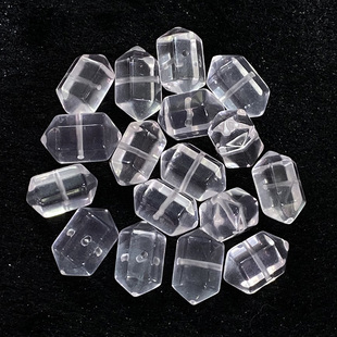 天然白水晶双尖桶珠小六棱柱百搭手工diy手链吊坠戒指饰品配串珠