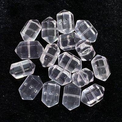 天然白水晶双尖串珠diy饰品配件