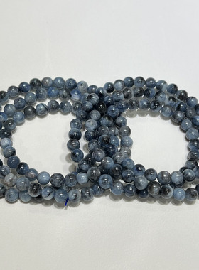 天然魔鬼蓝海蓝宝手串时尚小清新