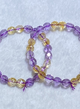 天然紫黄晶随形刻面手串时尚百搭