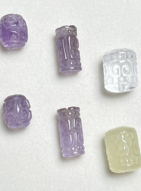 天然紫水晶回纹串珠diy饰品百搭