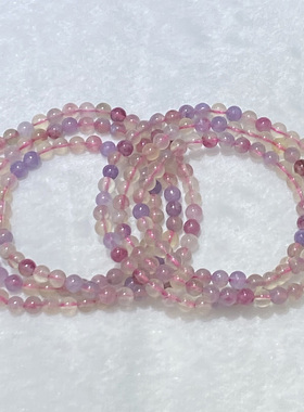 天然梅花碧玺三圈手串时尚小清新