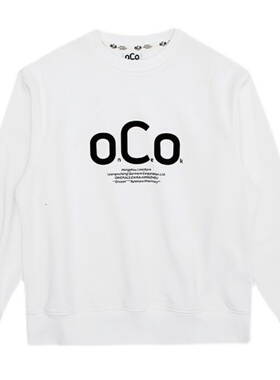 【249元任选三件】 玩乐局OCO-logo图案套头圆领卫衣男