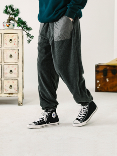 艺尼龙加绒两面穿直筒可松紧束脚运动休闲长裤 任选3件 男 249元