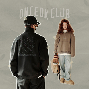 420g立领刺绣卫衣男女情侣款 任选三件 秋冬上衣潮牌 249元