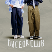 249元 秋季 任选3件 复古纯棉萝卜裤 男士 高腰宽松九分休闲裤 子潮