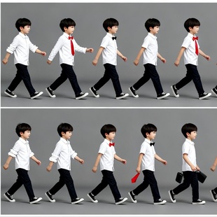 儿童演出服男童长袖翻领纯白色衬衣女童中大童小学生短袖衬衫秋冬