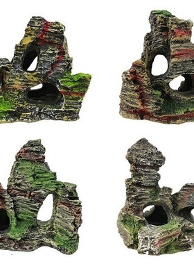 鱼缸造景观赏假山仿真树脂工艺水族箱装饰爆款山石摆件厂家直销