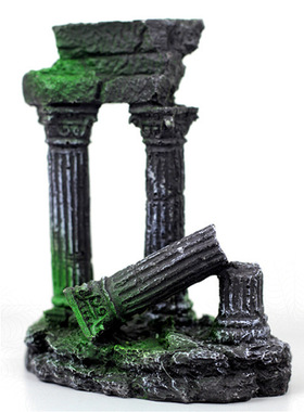 水族箱配件 树脂工艺品造景装饰 假山 城堡装饰 酒桶罗马柱